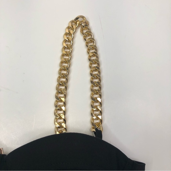 Superdown Raven chain strap bustier crop top black - Small - Picture 7 of 13